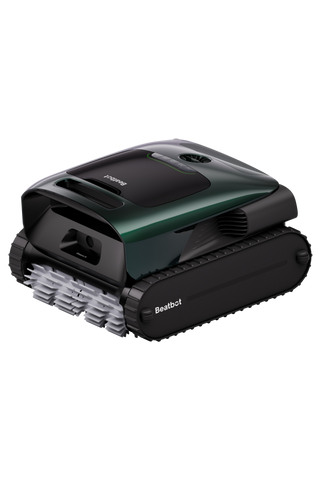 Beatbot P300 Pro pool cleaner on tracks with cleaning brushes visible